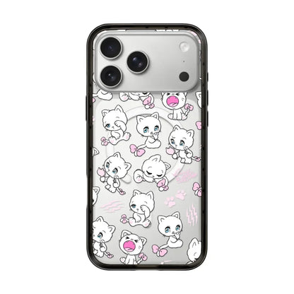 Cartoon Rabbits Pink Hearts Acrylic Phone Cover For IPhone