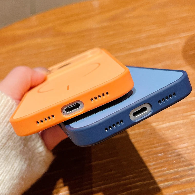 Whale Patterned Magnetic Case For iPhone For Magsafe Wireless Charge Shockproof Lens Protect Phone Cover