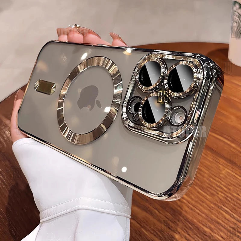 Desert Gold Clear MagSafe iPhone Case with Lens Protection