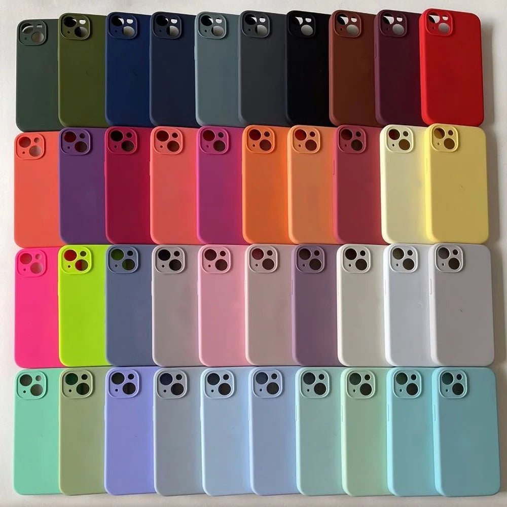 Liquid Silicone Phone Case For iPhone Cases For iPhone Camera Lens Protection Cover