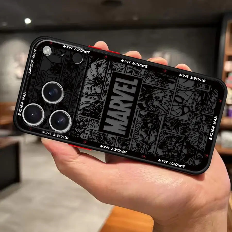 Marvel Spiderman Ironman Back Phone Cover Case For iPhone