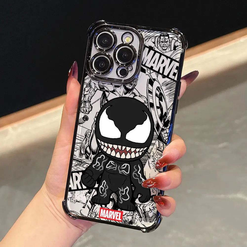 Marvel Cartoon Venom Iron Man Hulk Shockproof Case For iPhone