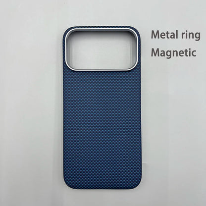 Carbon Fiber Kevlar Aramid Fiber Hard Shell Lightweight Business Black Protective Cover For iPhone