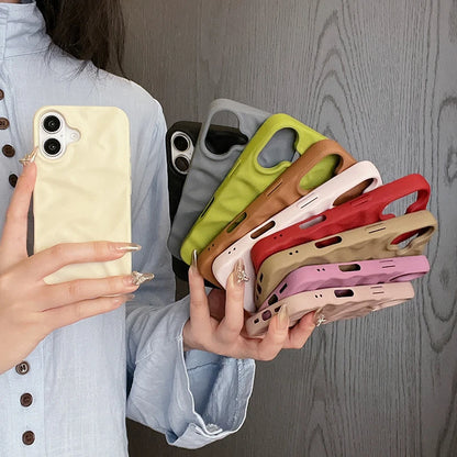 Matte Candy Color Folding Wrinkled Texture Phone Case