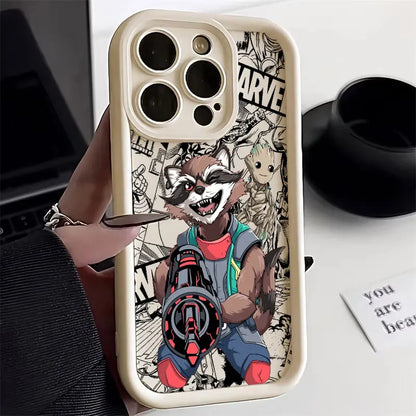 Cool Marvel Groot Rocket Raccoon Phone Case For iPhone