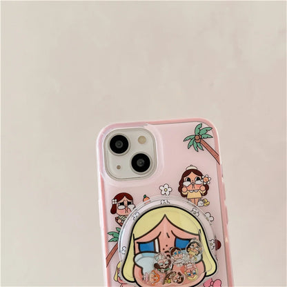 Funny Cute Crying Girl Magnetic Phone Case For iPhone