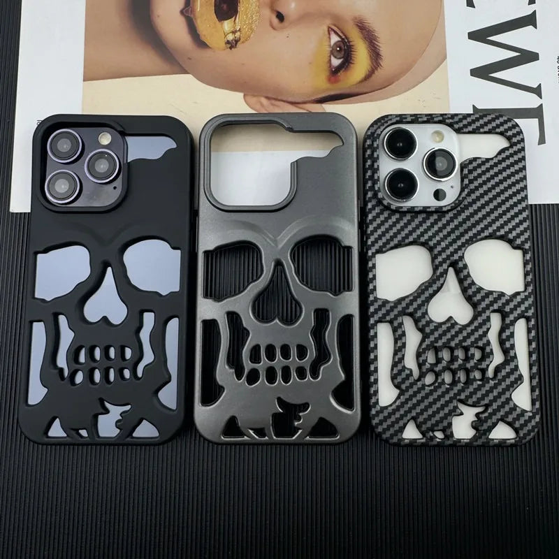Hollow Skull Heat‑Dissipation Phone Case For iPhone