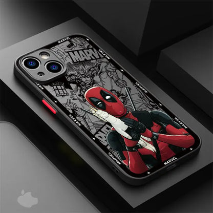 Marvel Deadpool Case For iPhone Matte Cover Luxury Clear Hard