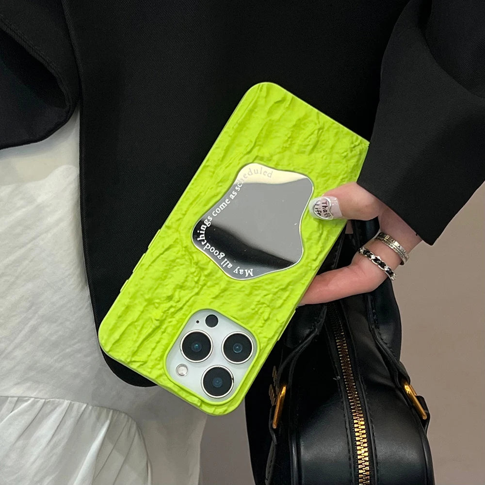 Rock Pattern Makeup Mirror Rose Phone Case