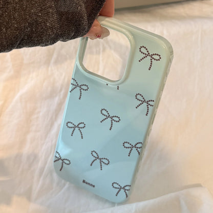 Korean Full Screen Candy Color Cute Bowknot Soft Phone Case For iPhone