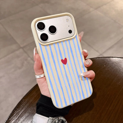 Vertical Stripes Hearts Phone Case For iPhone