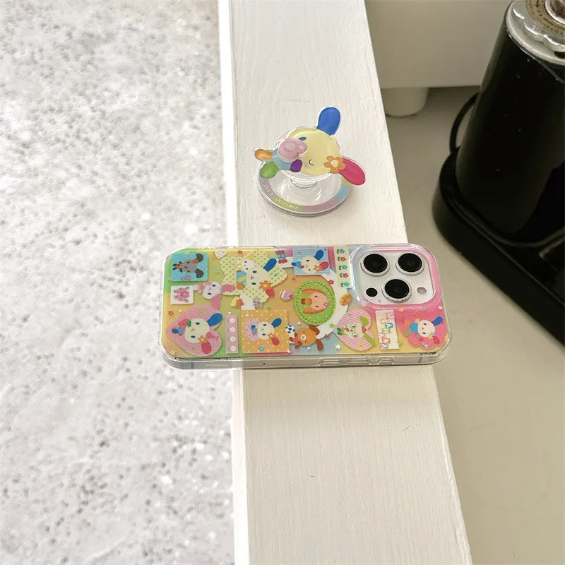 Rainbow Rabbit Dopamine Bunny Art Phone Case For Magsafe iPhone