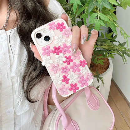 Japan Ins Kawaii 3D Flower Sakura Soft Silicone Phone Case For iPhone