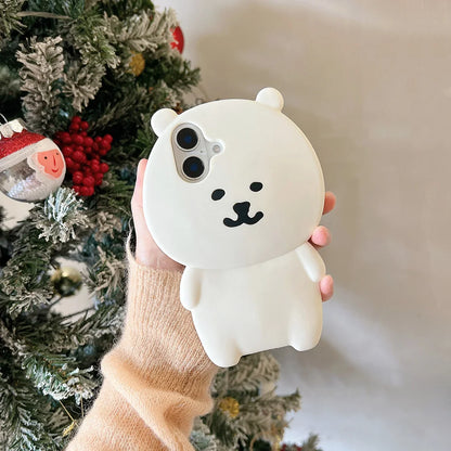Kawaii 3D Cartoon Nagano Bear Phone Case For iPhone