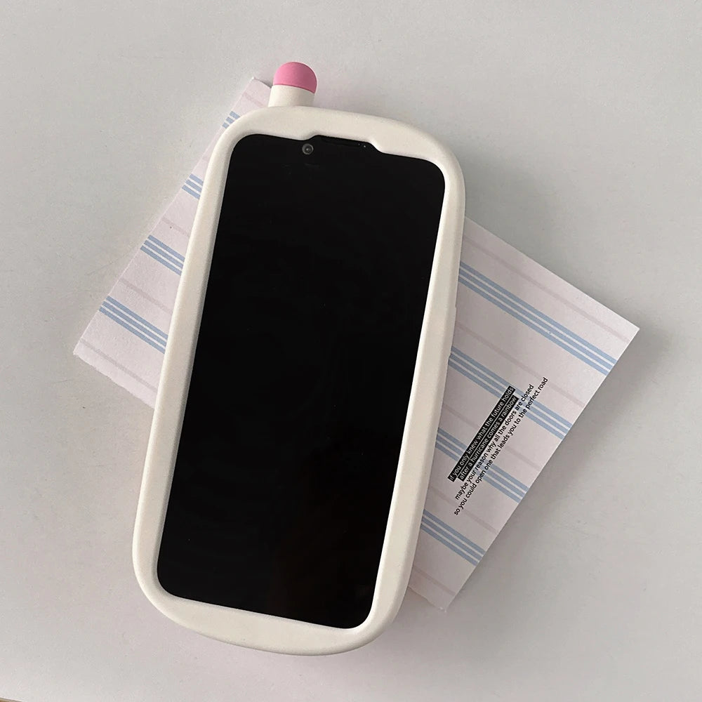 Kawaii 3D Retro Mobile Phone Design Soft Silicone Phone Case For iphone