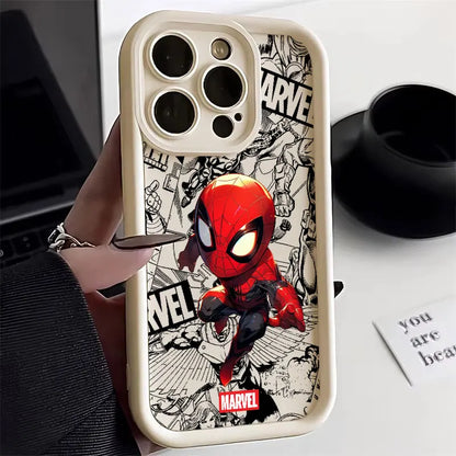 Cute Marvel Ironman Spiderman Silicon Case For Apple iPhone