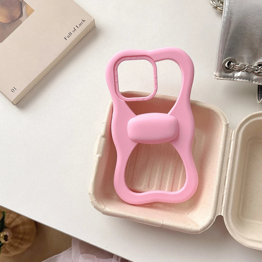 Kawaii 3D Wave Hollow Bow Soft Silicone Phone Case For iPhone