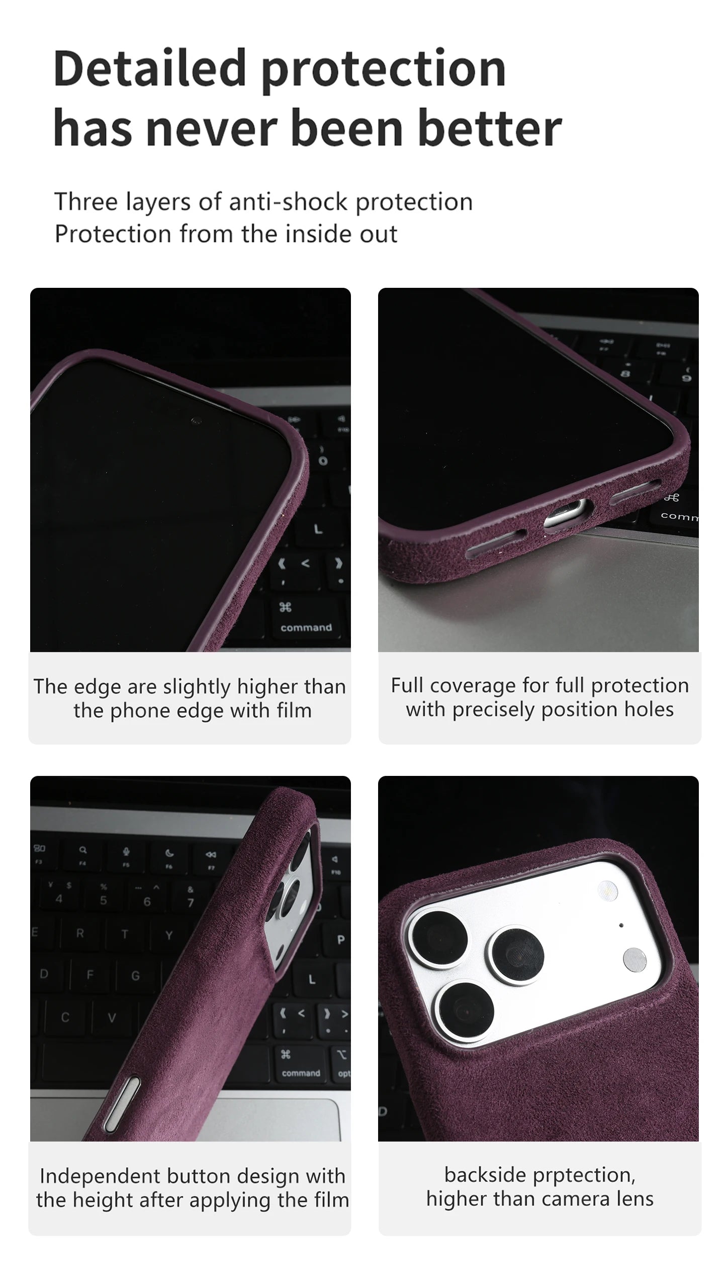 For Alcantara Premium Phone Case For iPhone Back Cover Case Shell