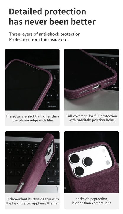 For Alcantara Premium Phone Case For iPhone Back Cover Case Shell