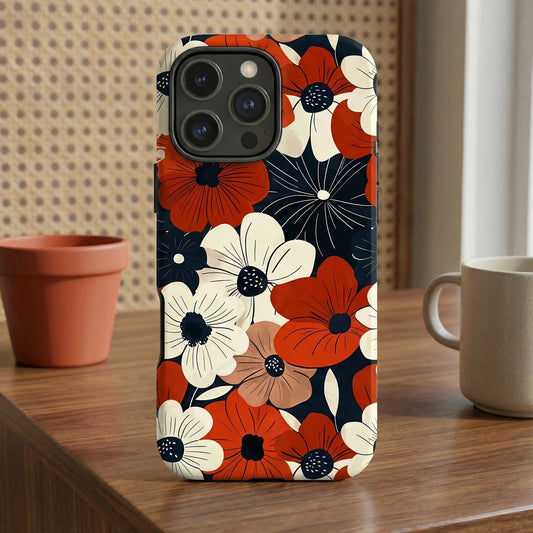 Flower For Magsafe Wireless Charge Phone Case For iPhone Double Layer Cover