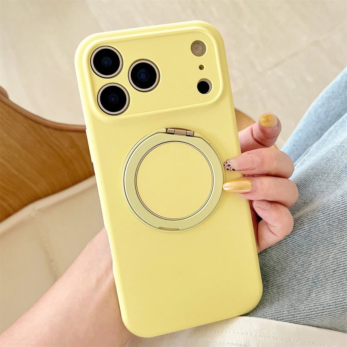 360 Rotate Bracket For Magsafe Magnetic Phone Case For iPhone Stand Silicone Soft Protective Cover