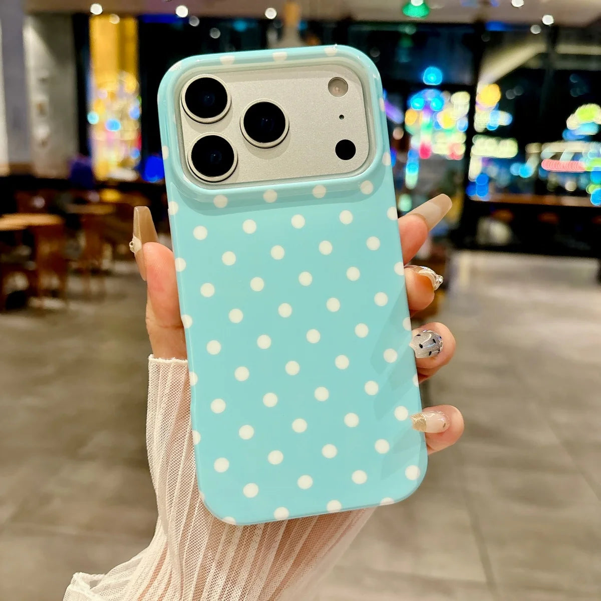 Korea Colorful Polka Dot Pattern Phone Case For iPhone Circular Wave Point Shockproof Bumper Cover