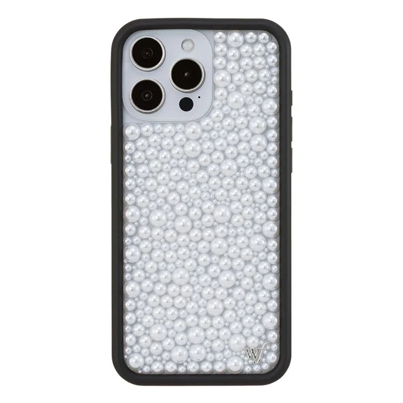 Wildflower White Pearl Shiny Phone Case For iPhone