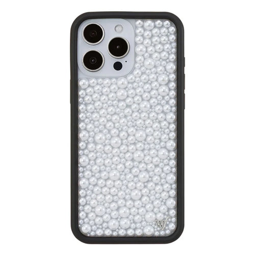 Wildflower White Pearl Shiny Phone Case For iPhone