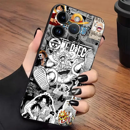 One Piece Luffy Adventure King Black Soft Phone Cover Case For iPhone