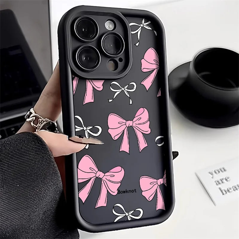 Cute Pink Bowknot Bow Phone Case For iPhone