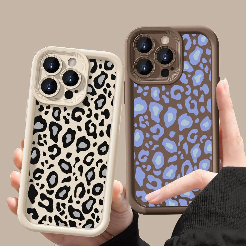 Leopard Patterned Case For iPhone Shockproof Bumper Phone Cover Coque