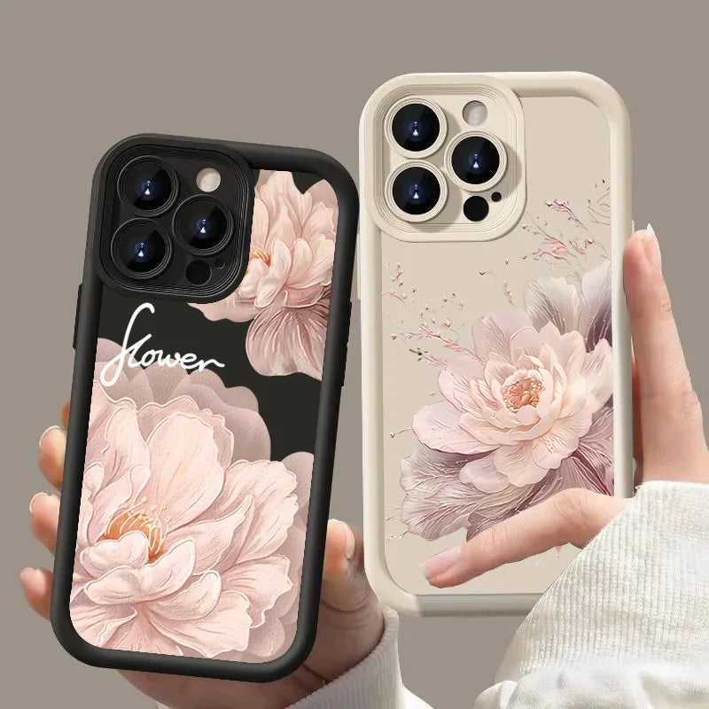 Case For iPhone Beautiful Flower Silicone