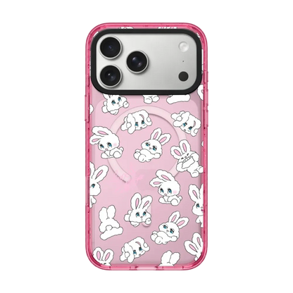 Rabbit Cherry Strawberry iPhone Case With Pink Border