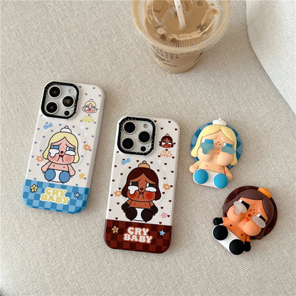 Korean Cute Plaid Pattern Girl Magnetic Phone Case For iPhone