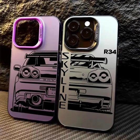 Cool Car Design Phone Case For iPhone Laser Silver Cover