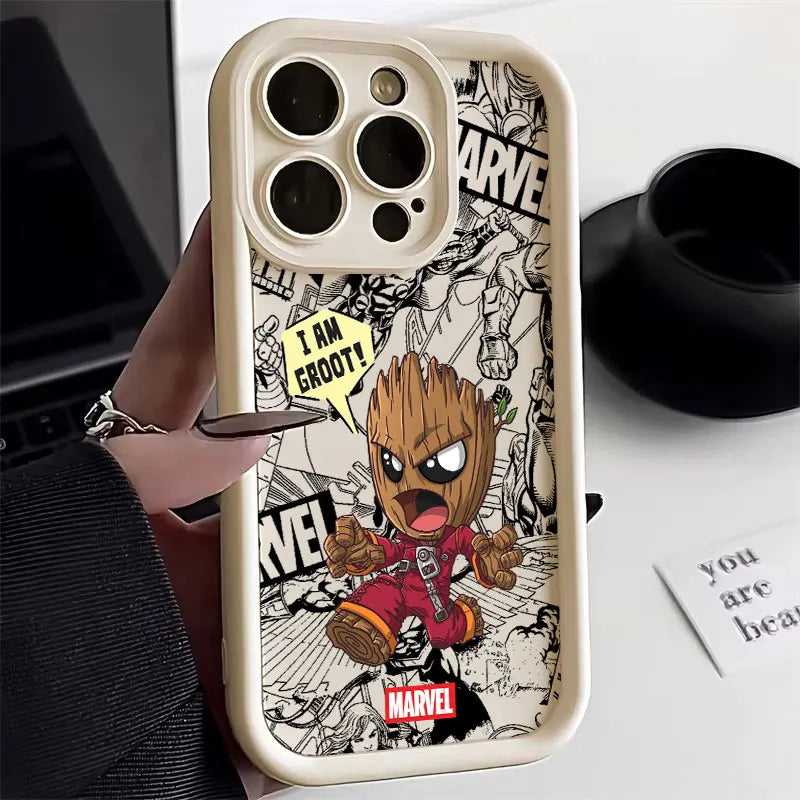 Cute Marvel Ironman Spiderman Silicon Case For Apple iPhone