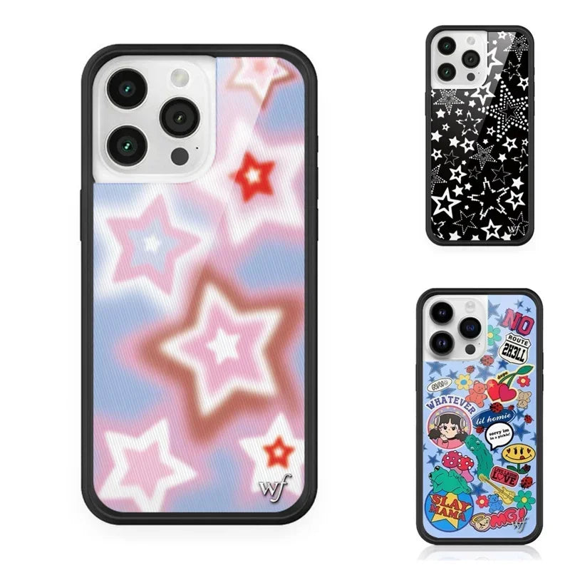 Fashion Wildflower Cartoon Swans Phone Case For iPhone