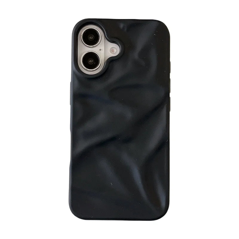 Matte Candy Color Folding Wrinkled Texture Phone Case