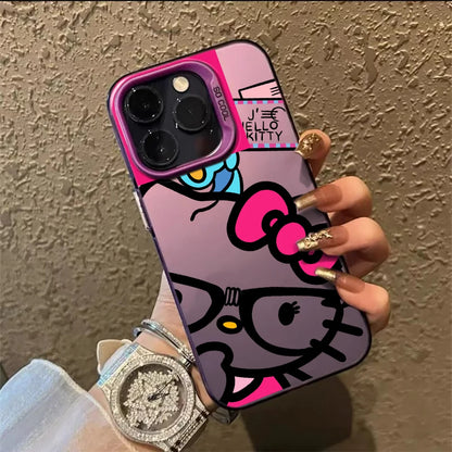 Sanrio Cartoon Hello Kitty Phone Case For iPhone Matte Laser Cover