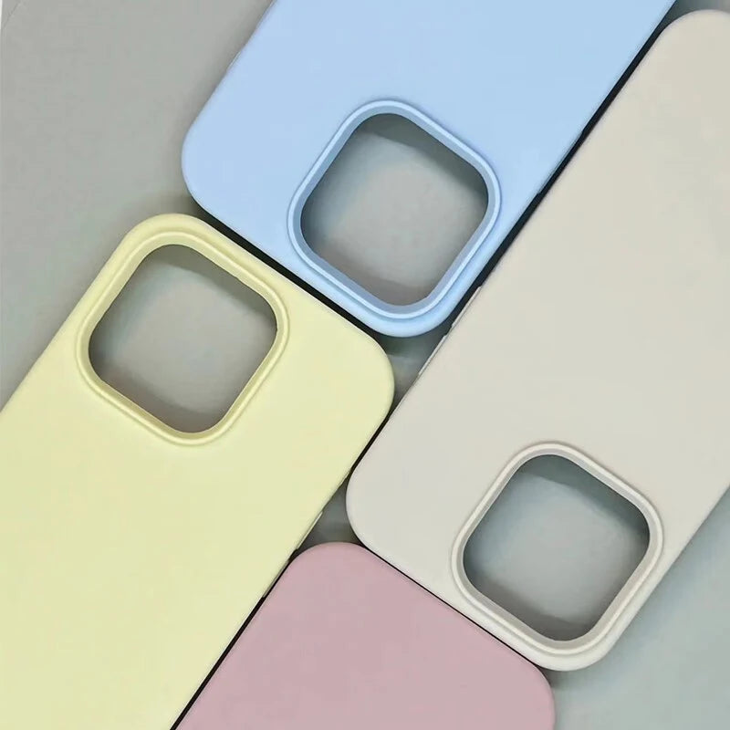 Luxury For Apple Original Silicone Phone Case For iPhone Shockproof Cover Accessories