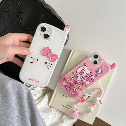 New Hot Korean INS Hello Kitty Mobile Pink Phone Case For iPhone