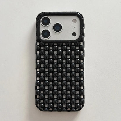 Electroplated Orange Pearl Pattern Phone Case For iPhone Soft Shockproof Silicone Cover Girls