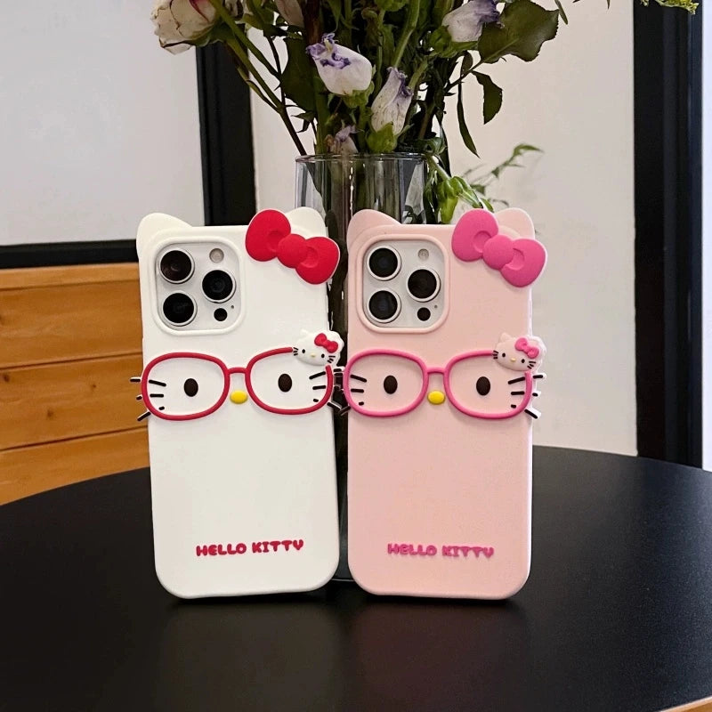 Glasses Cat For iPhone Silicone Soft Cover Case