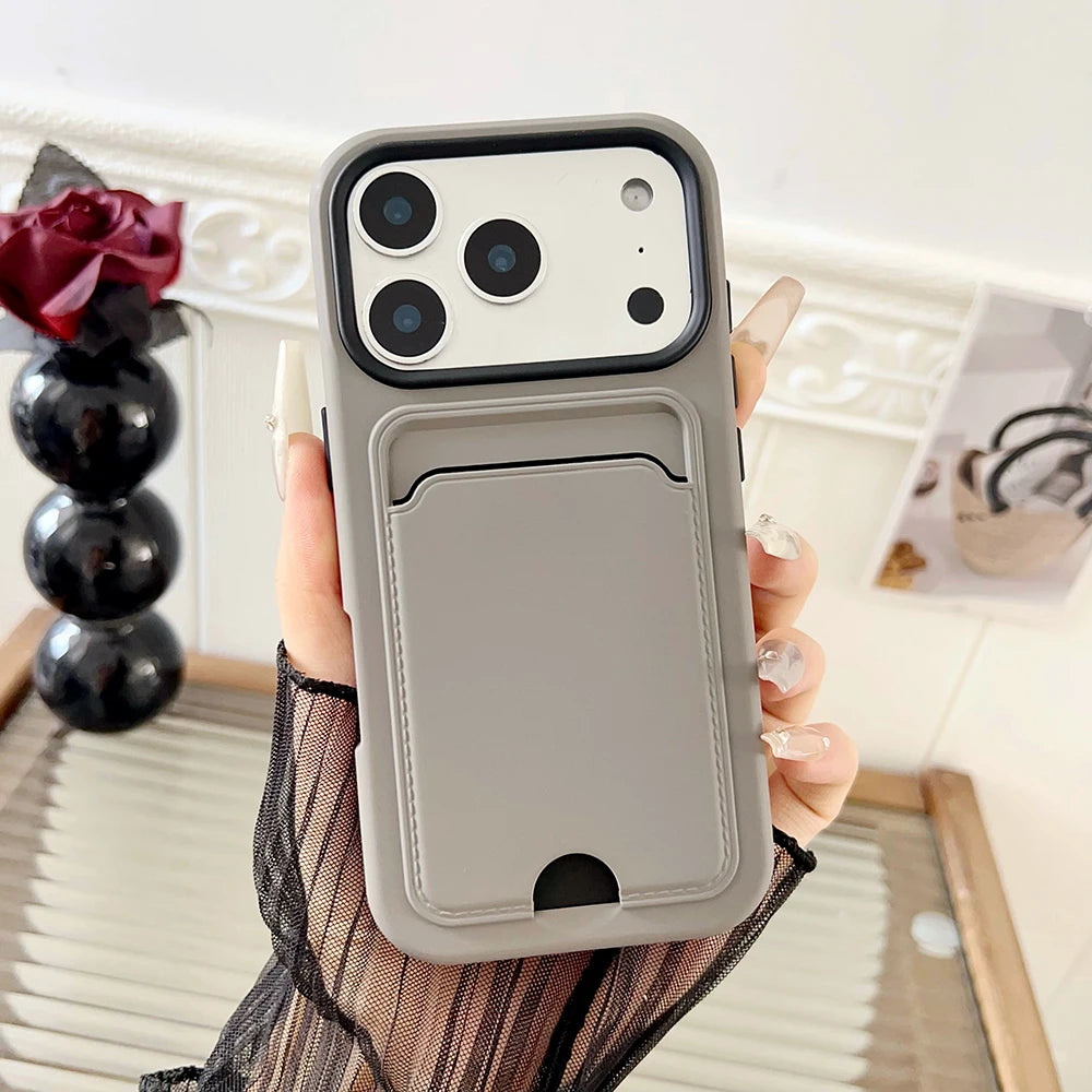 Shockproof Silicone iPhone Case with Card Slot