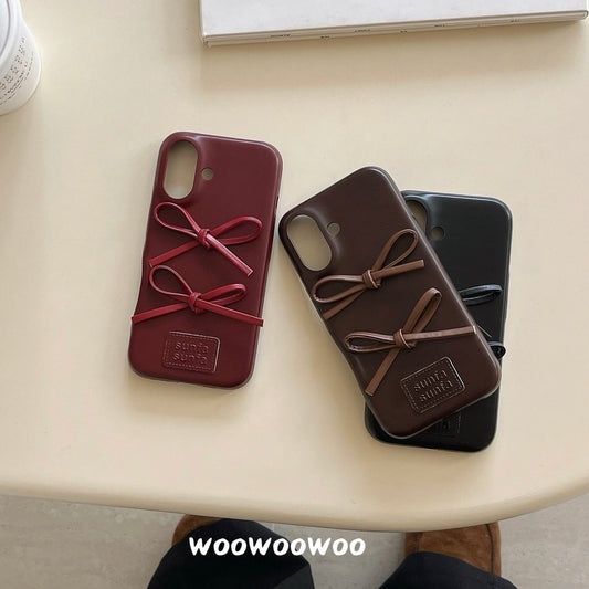 Luxury Bow Leather Case For iPhone