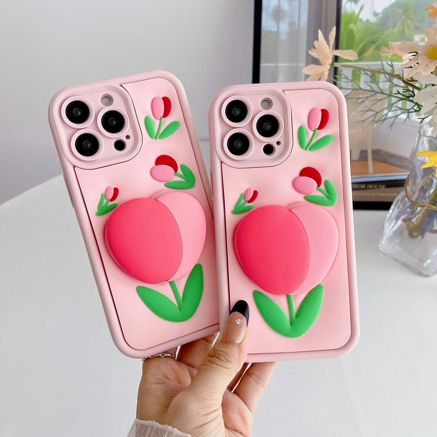 Cartoon Flower Tulip Soft Silicone Mobile Phone Case