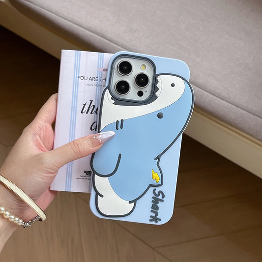 Cute 3D Cartoon Shark Phone Case For iphone