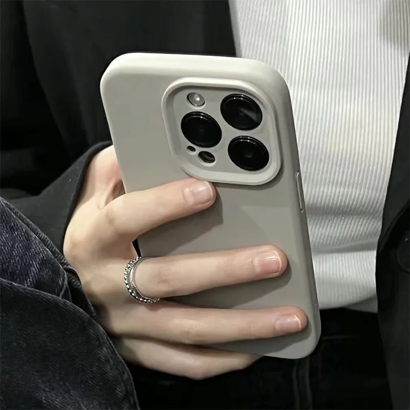 Liquid Silicone Phone Case For iPhone Cases For iPhone Camera Lens Protection Cover