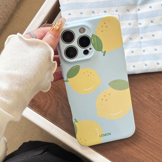 Summer Blue Refreshing Fruit Lemon Pattern Shock Proof Phone Cover Case For iPhone
