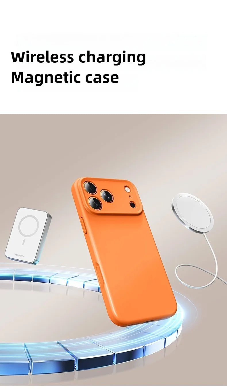 New Liquid Magnetic Silicone Phone Case For iPhone Magsafe Soft Bumper Cover